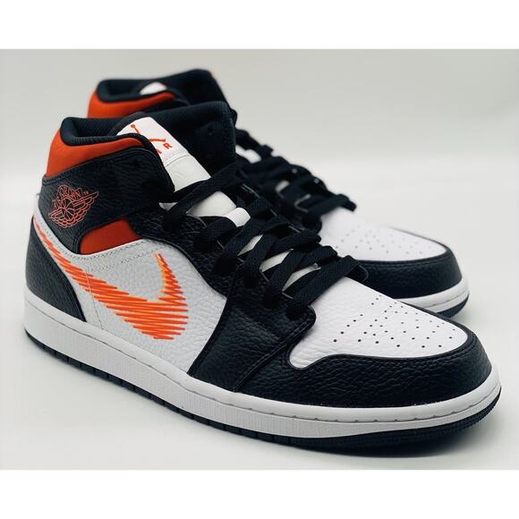 NEW Nike Air Jordan 1 Mid Zig Zag Swoosh Team Orange DN4929-100 Men’s Size Multi - Picture 3 of 6